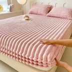 Fitted Sheet Plush Faux Fur Deep Pocket Machine Washable
