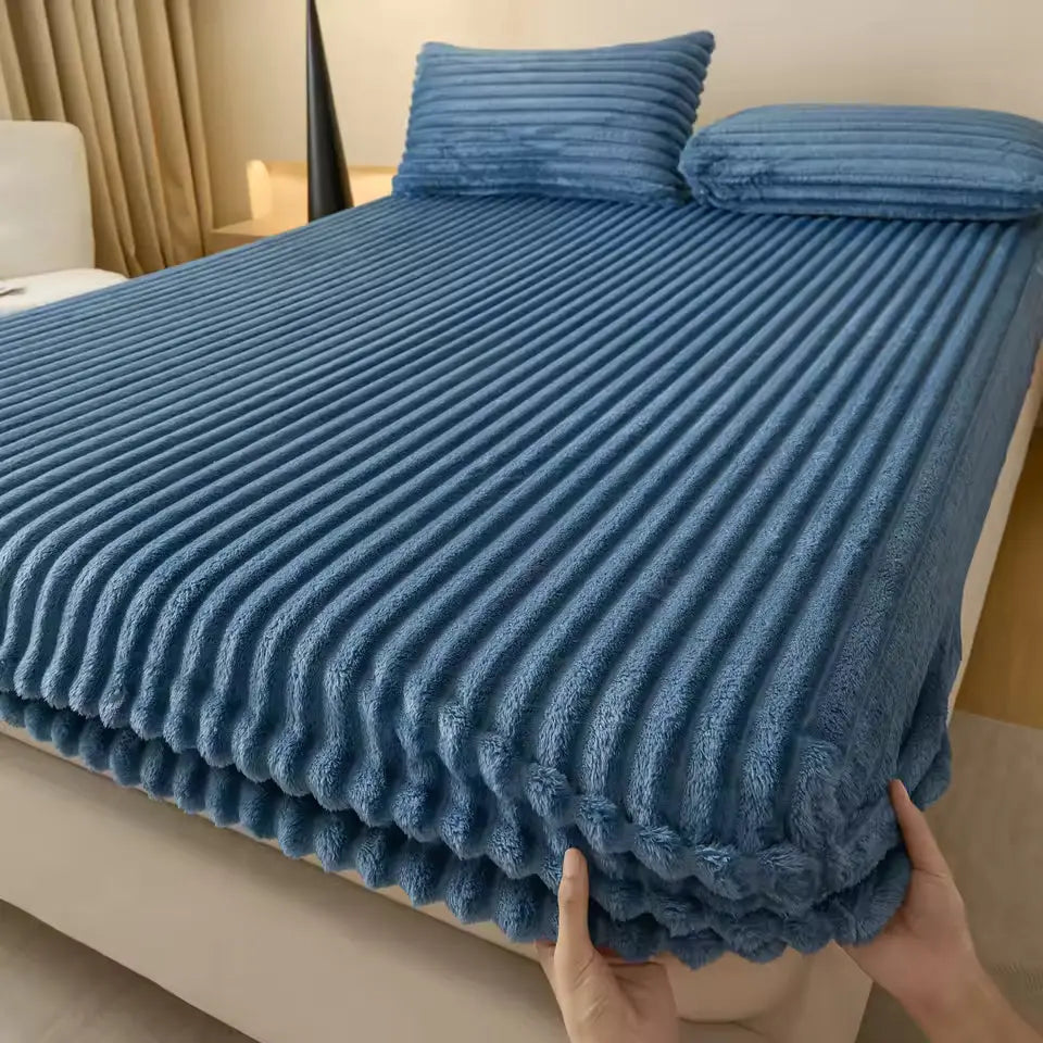 Fitted Sheet Plush Faux Fur Deep Pocket Machine Washable