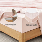 Fitted Sheet Set Cooling Japanese Fabric 15 Inch Pockets