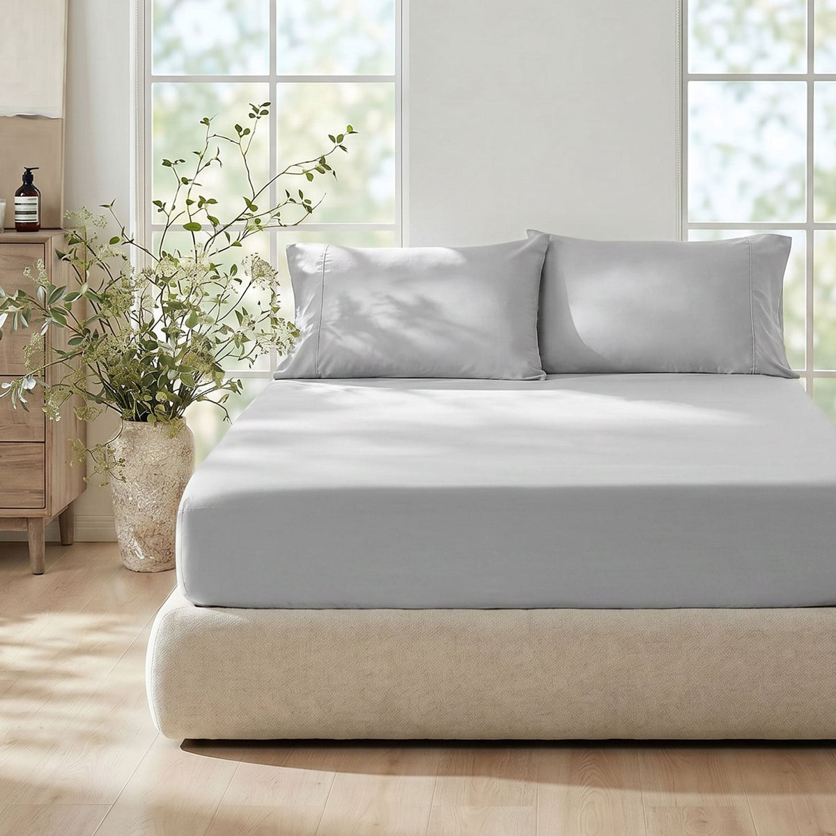 Fitted Sheet Set Japanese Cooling Fabric Deep Pockets