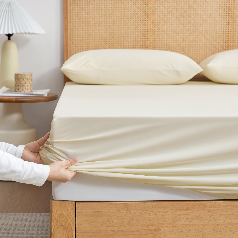 Fitted Sheet Set Japanese Cooling Fabric Deep Pockets