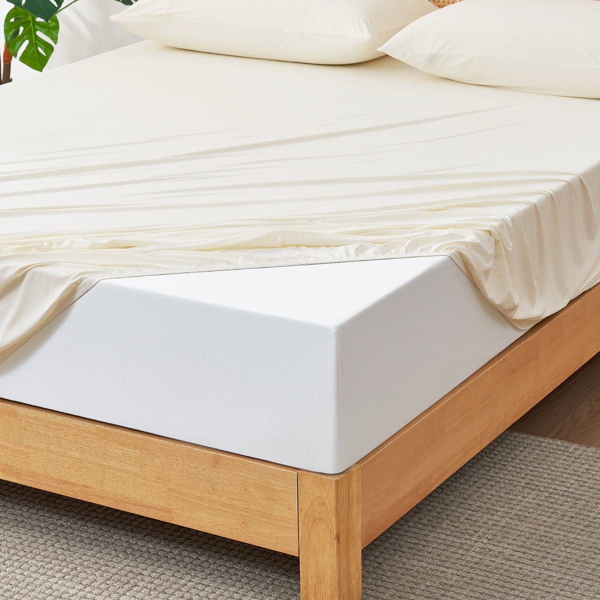 Fitted Sheet Set Japanese Cooling Fabric Deep Pockets