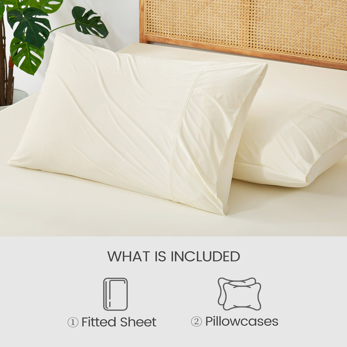 Fitted Sheet Set Japanese Cooling Fabric Deep Pockets