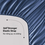 Fitted Sheet Set Satin 13.8-Inch Deep Pocket Elastic Corners