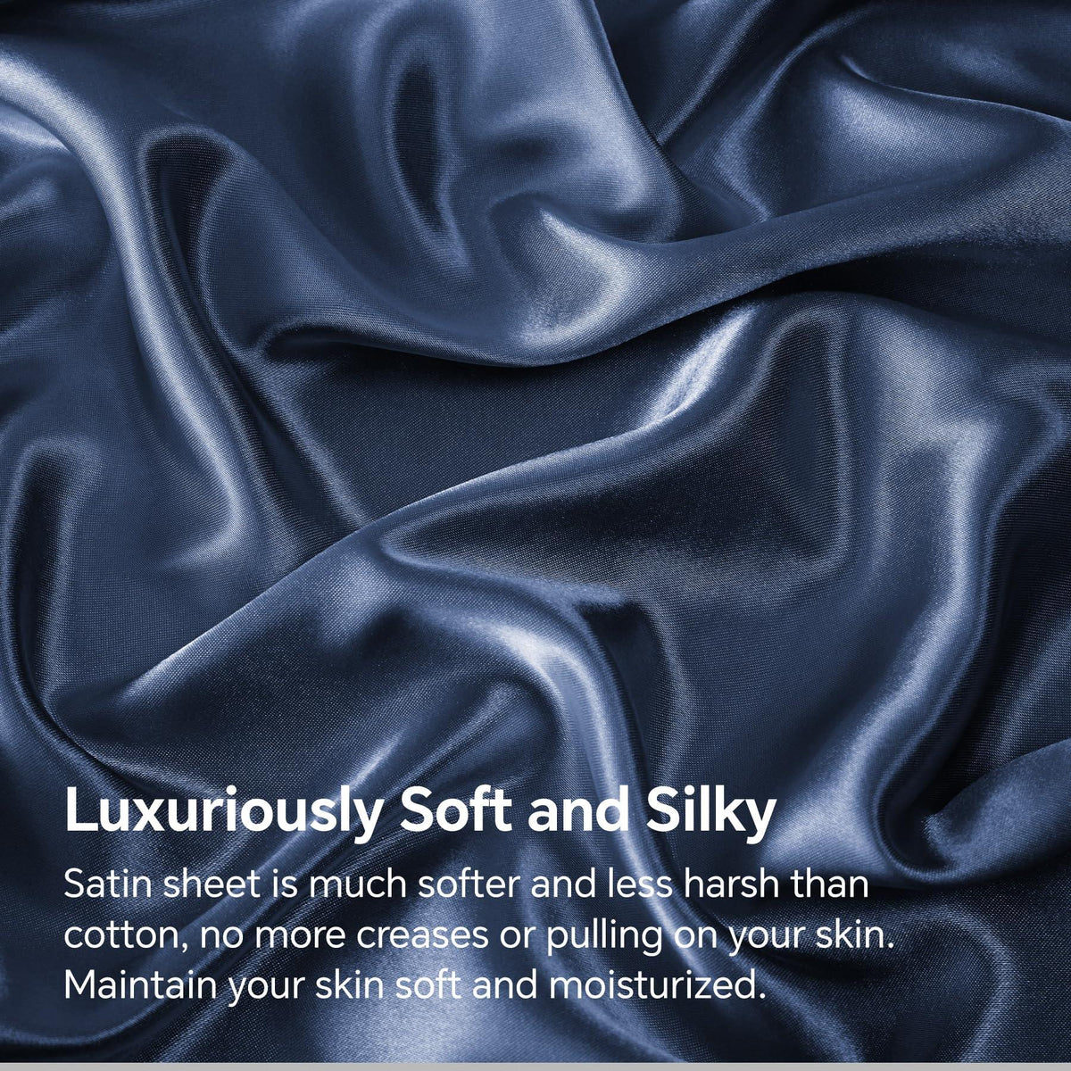 Fitted Sheet Set Satin 13.8-Inch Deep Pocket Elastic Corners
