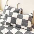 Fitted Sheet Velvet Checkered Elastic All Around