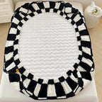 Fitted Sheet Velvet Checkered Elastic All Around