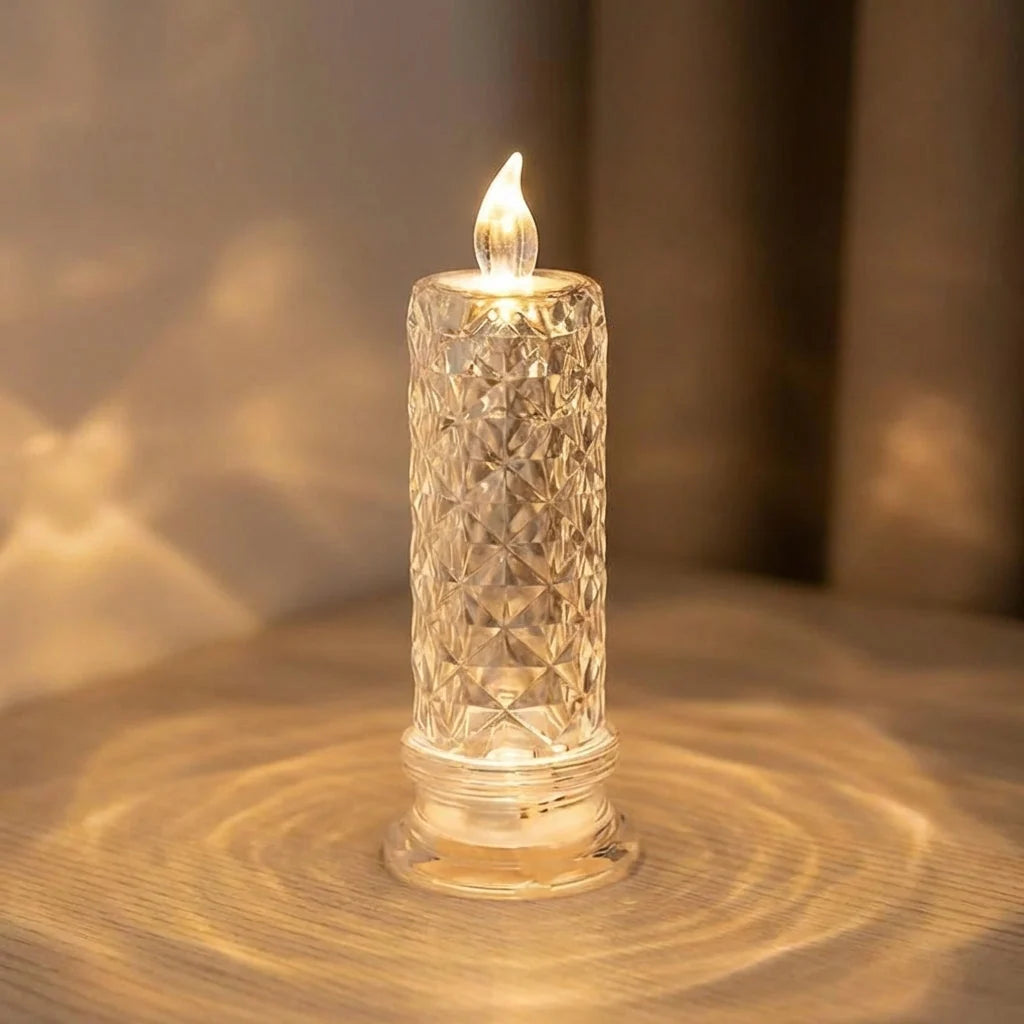 Flameless Candle Realistic Flicker Crystal-Textured Remote Control & Timer