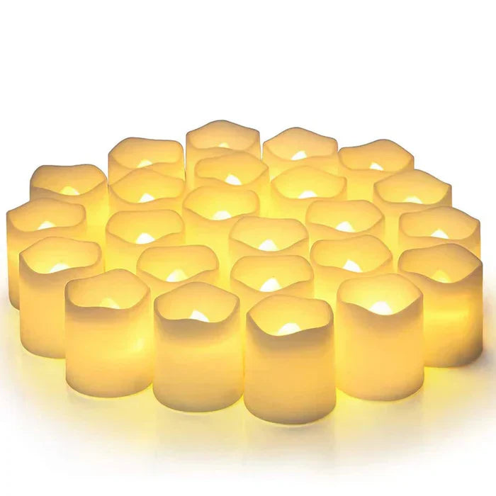 Flameless Candle Set 24 Pack Warm White Battery Included