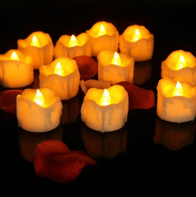 Flameless Candle Set Flickering LED 60-Hour Battery 12-Pack