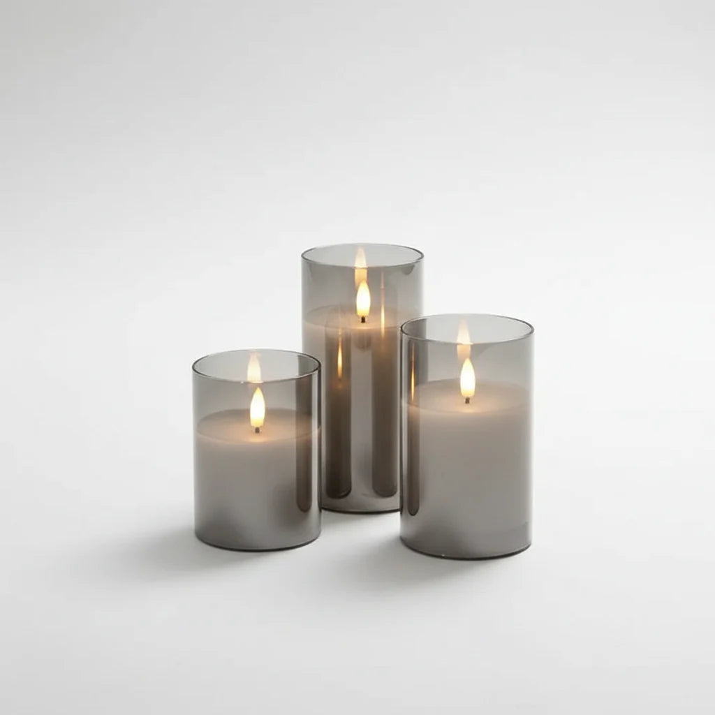 Flameless Candle Set Realistic Flicker Remote Control & Dimmable