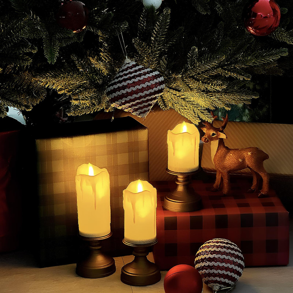 Flameless Realistic Flicker LED Block Candles