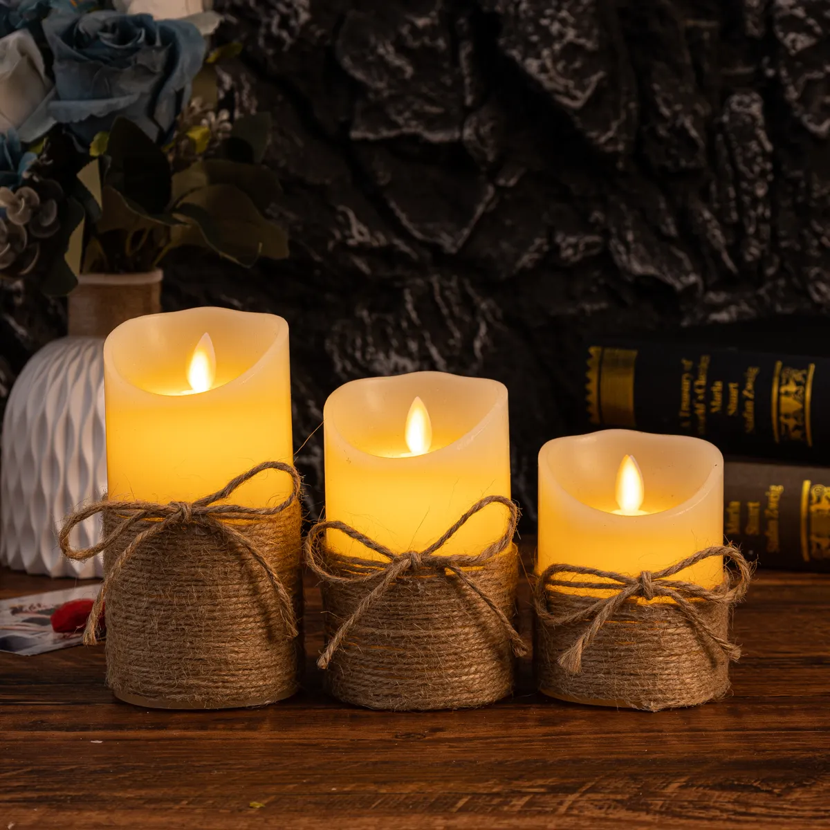 Flameless Realistic Flicker LED Block Candles