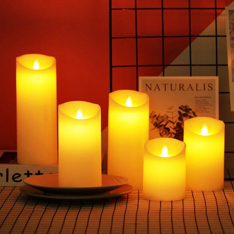 Flameless Realistic Flicker LED Block Candles