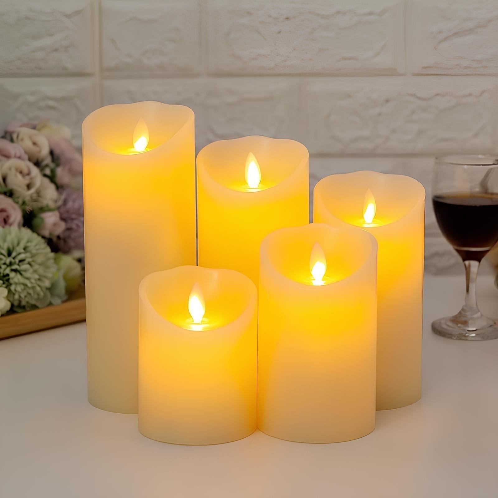 Flameless Realistic Flicker LED Block Candles