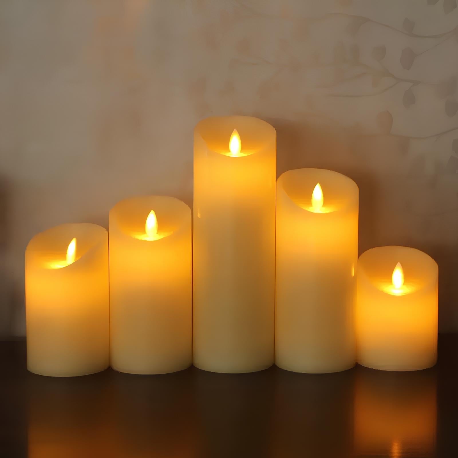 Flameless Realistic Flicker LED Block Candles