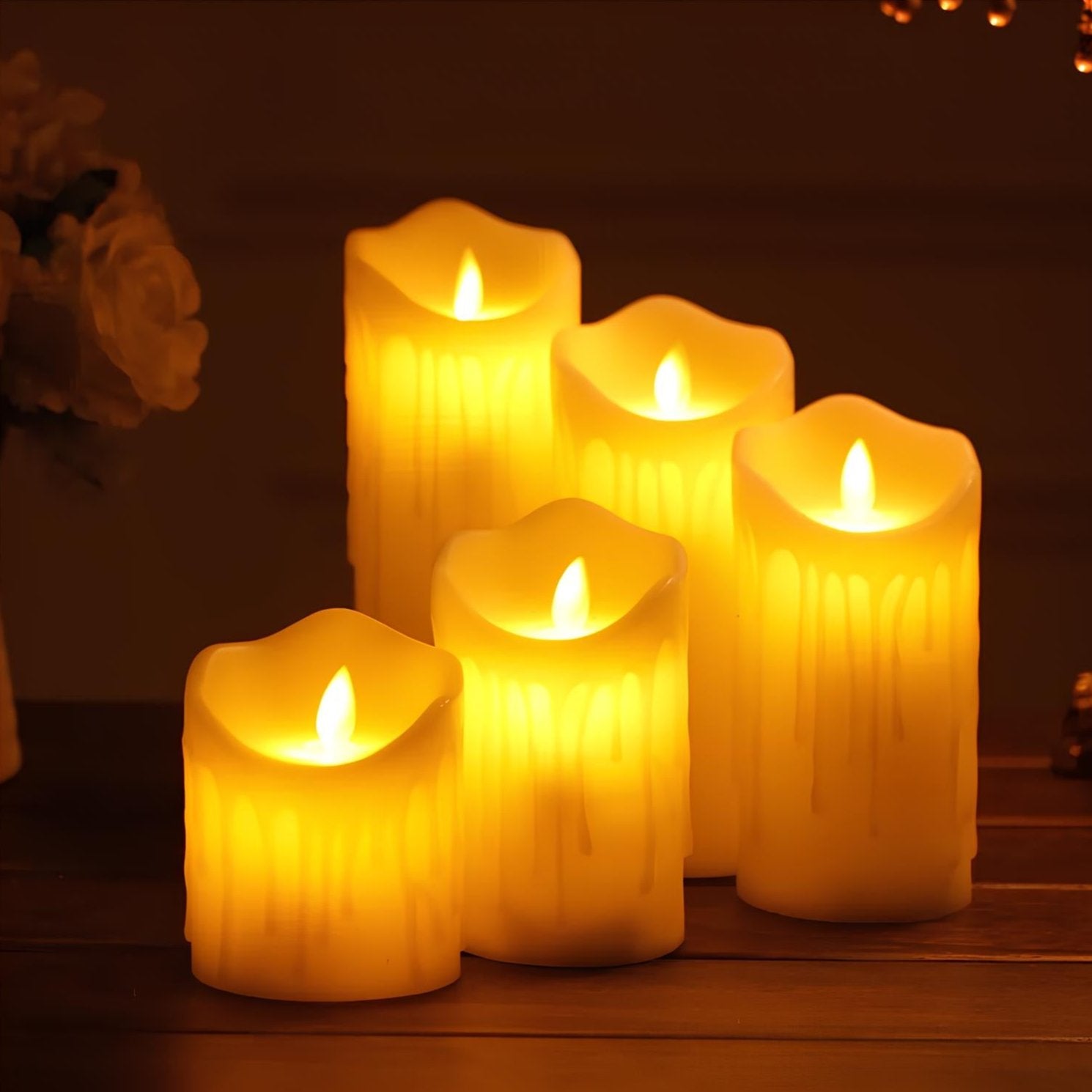 Flameless Realistic Flicker LED Block Candles