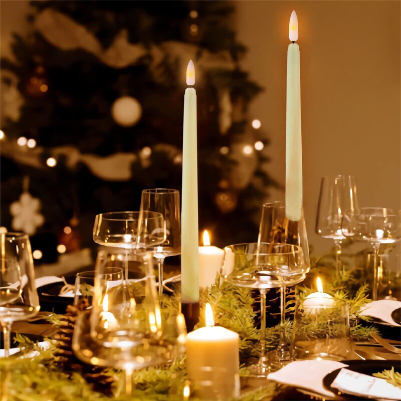 Flameless Realistic Flicker Remote-Controlled Taper Candles