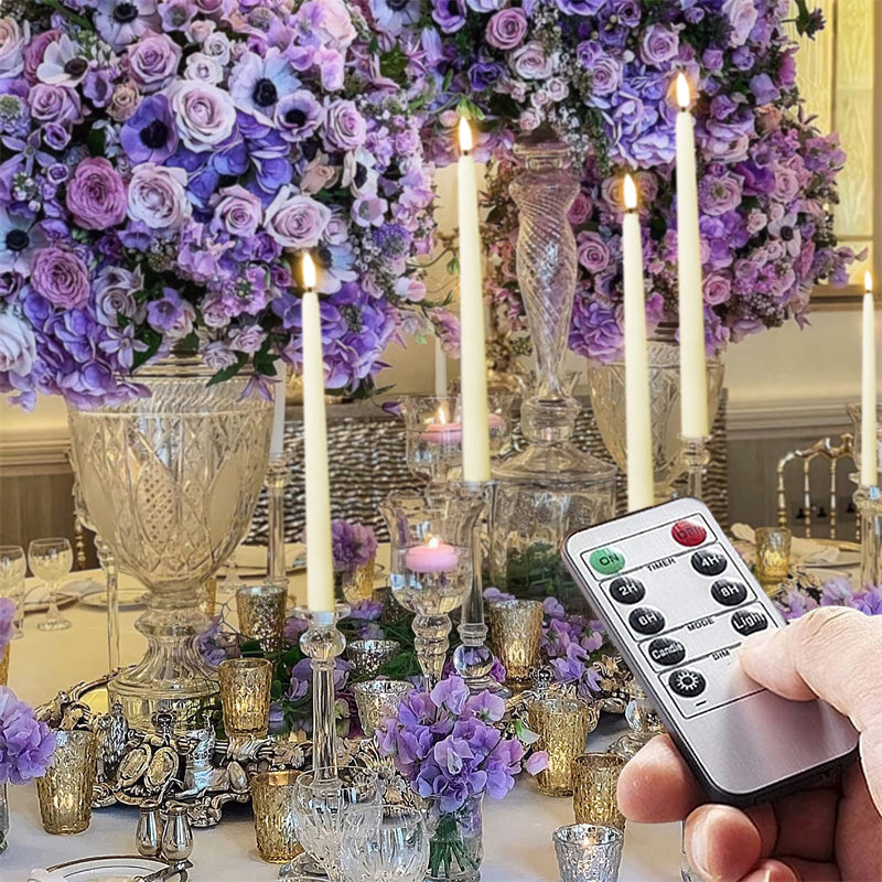 Flameless Realistic Flicker Remote-Controlled Taper Candles