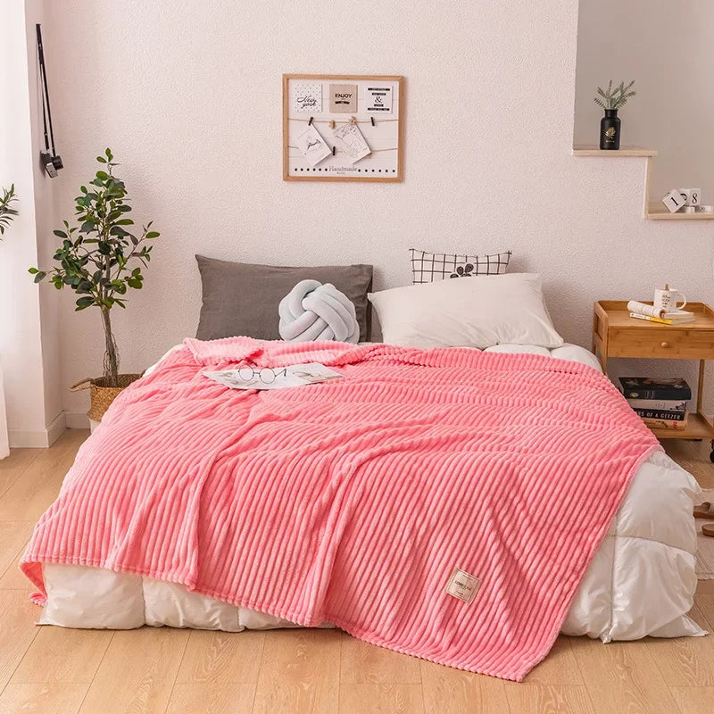 Flannel Blanket Thick Ultra-Soft Machine Washable
