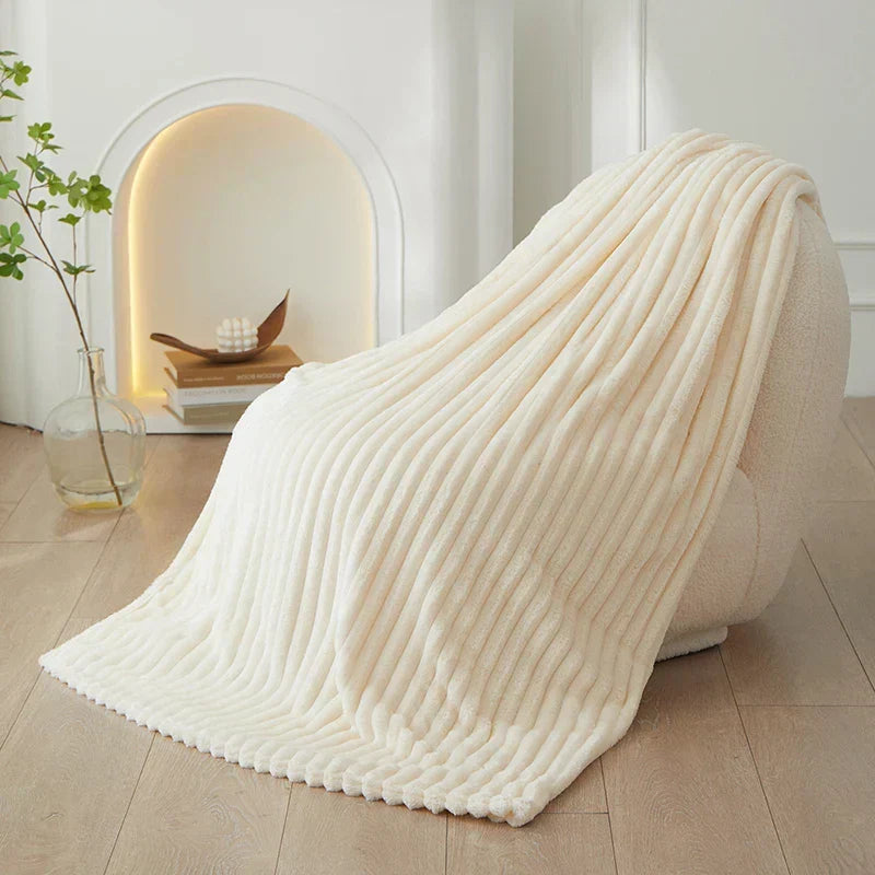 Flannel Fleece Blanket Ultra-Soft Wide Striped