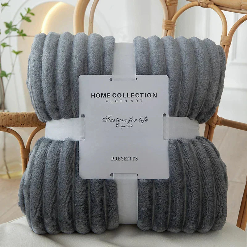 Flannel Fleece Blanket Ultra-Soft Wide Striped