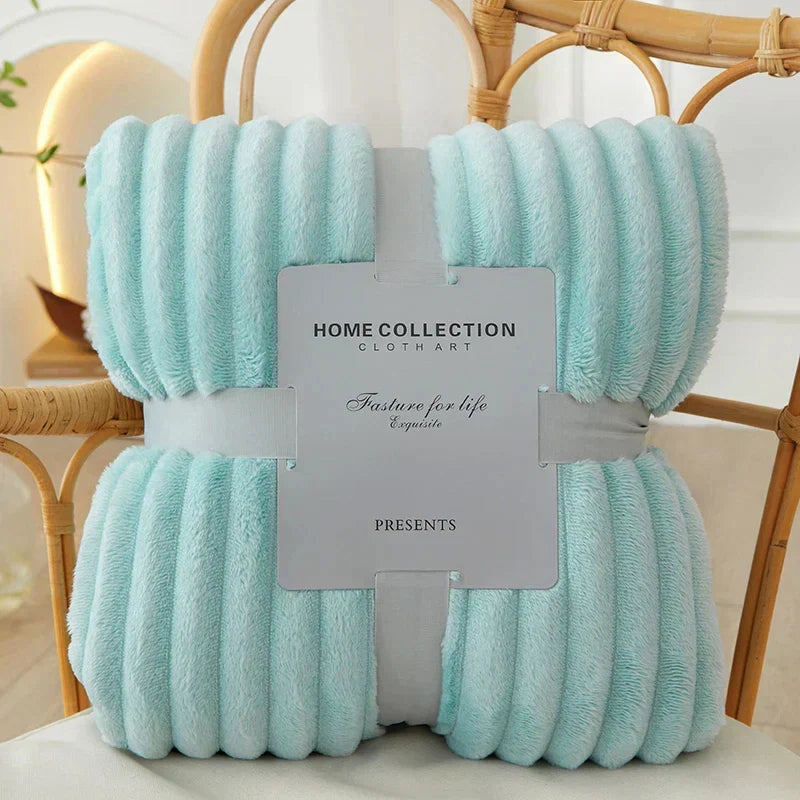 Flannel Fleece Blanket Ultra-Soft Wide Striped