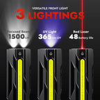 Flashlight 1500 Lumens USB-C Rechargeable Magnetic Mount