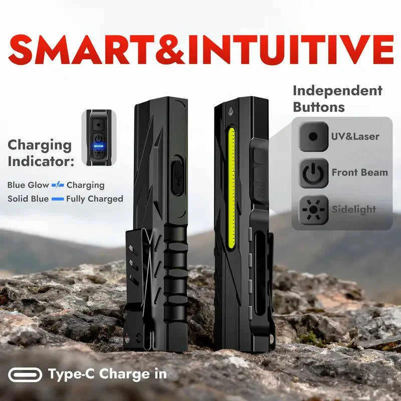 Flashlight 1500 Lumens USB-C Rechargeable Magnetic Mount