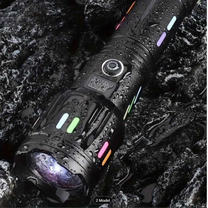 Flashlight 9000 Lumens USB-C Rechargeable Weather-Resistant Aluminum