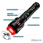 Flashlight 9000 Lumens USB-C Rechargeable Weather-Resistant Aluminum