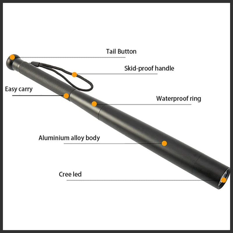 Flashlight Bat-Shaped Grip Three Modes Aluminum Alloy