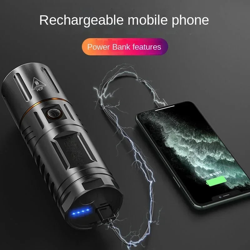 Flashlight Rechargeable 7000mAh Power Bank Waterproof Aluminum Alloy