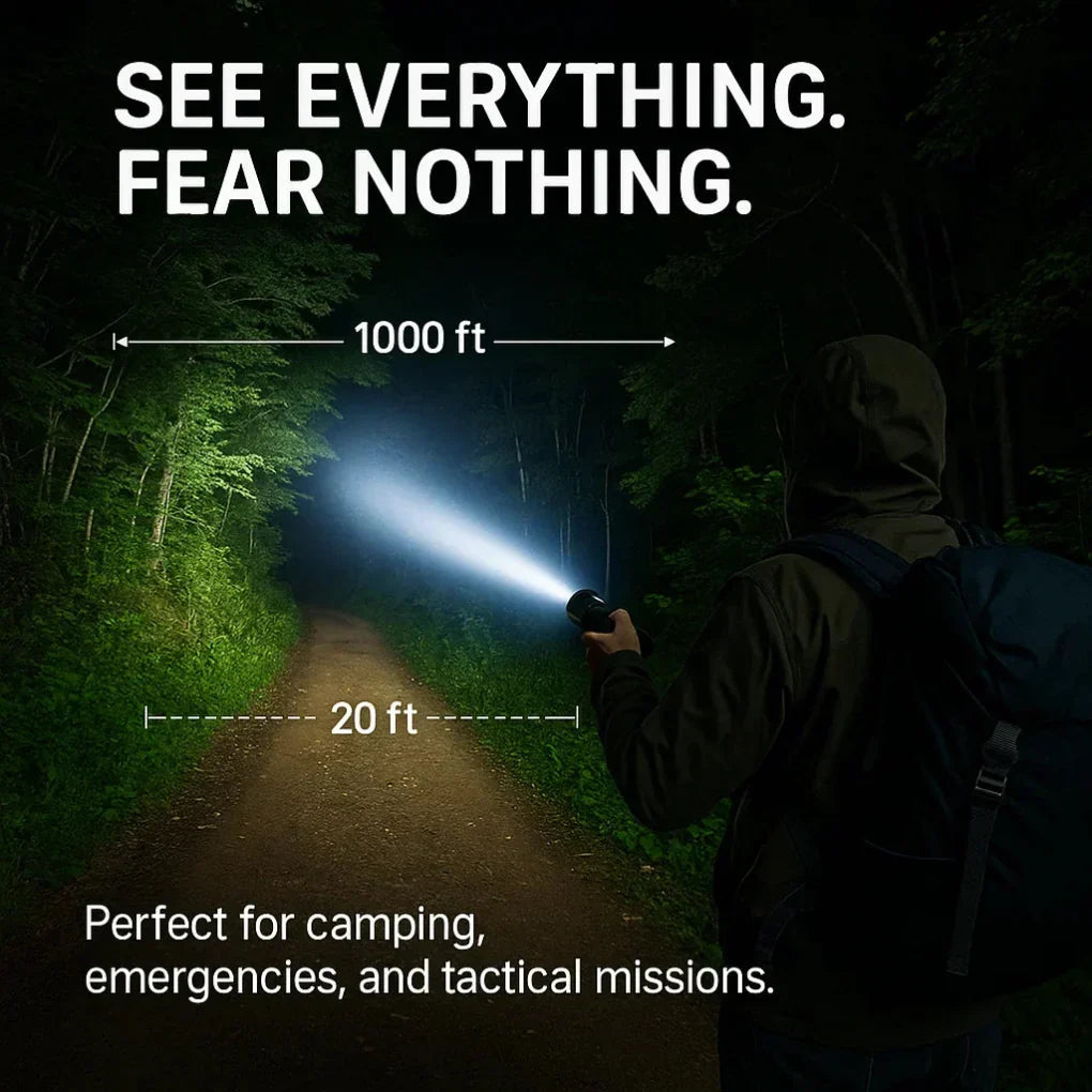Flashlight Rechargeable LED 100000 Lumens IPX6 Waterproof