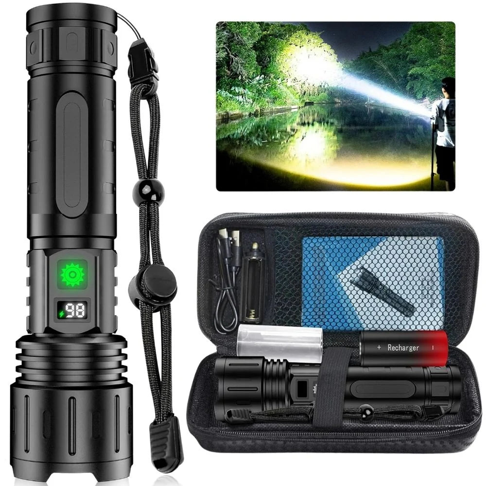 Flashlight Rechargeable Ultra-Bright 100,000 Lumens Waterproof