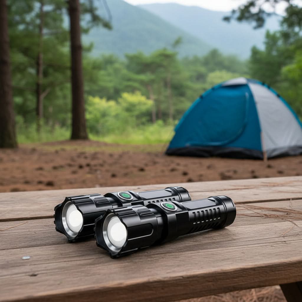 Flashlight Set High-Performance LED USB Rechargeable Set of 2