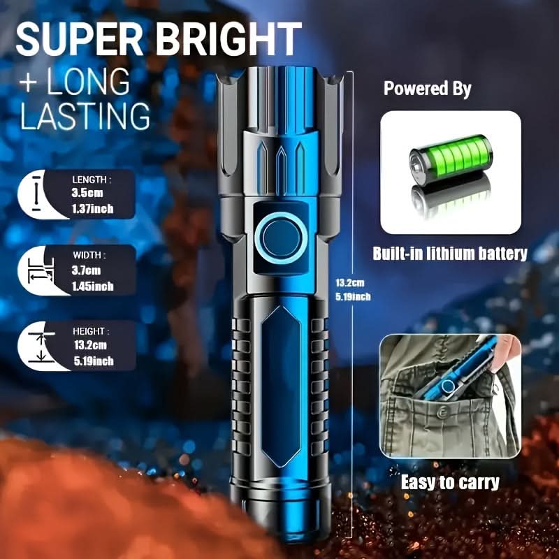 Flashlight Set High-Performance LED USB Rechargeable Set of 2