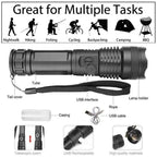 Flashlight USB Rechargeable Telescopic Zoom Waterproof