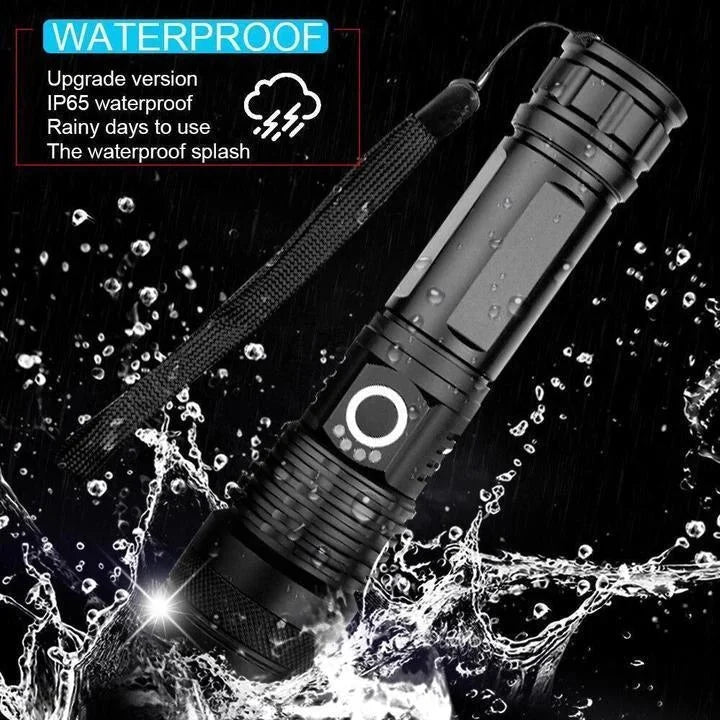 Flashlight USB-Rechargeable Zoomable 90,000 Lumens