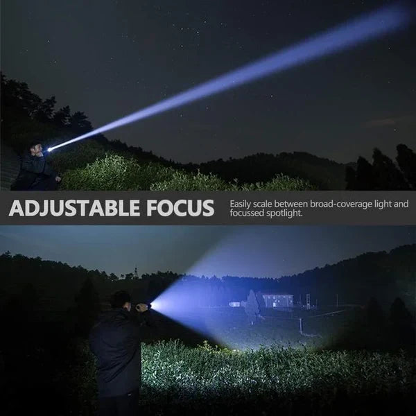 Flashlight Zoom Beam 90000 Lumens USB Rechargeable