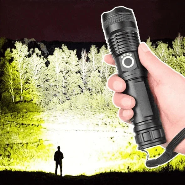 Flashlight Zoom Beam 90000 Lumens USB Rechargeable