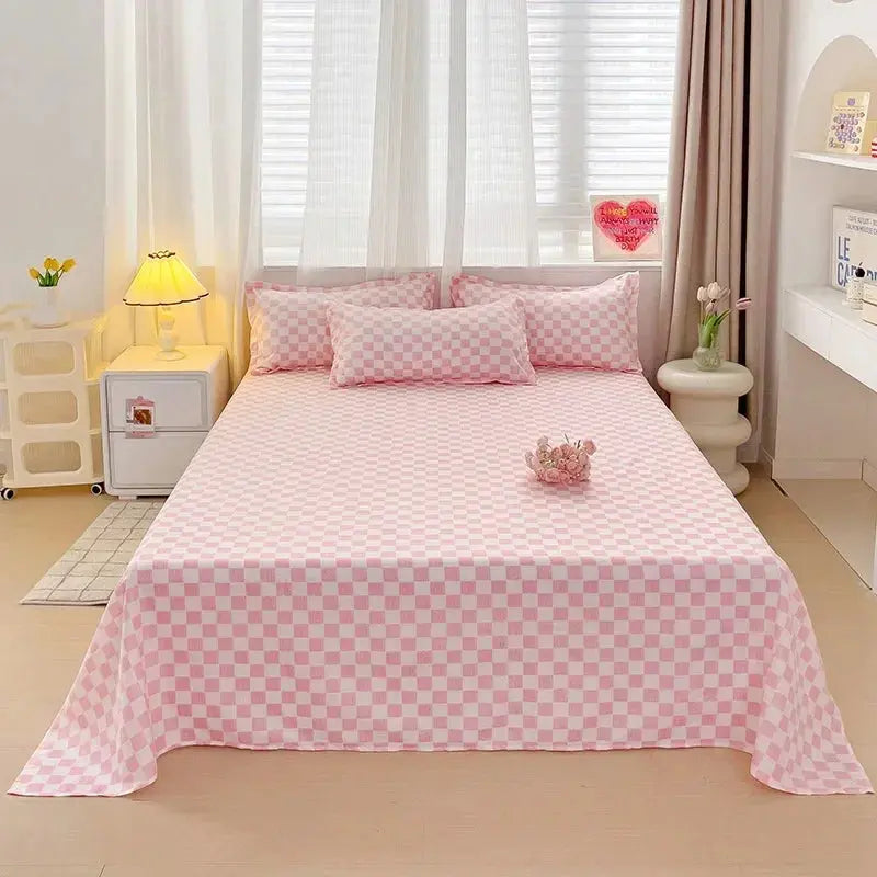 Flat Bed Sheet Set 100 Percent Polyester 2 Pillowcases