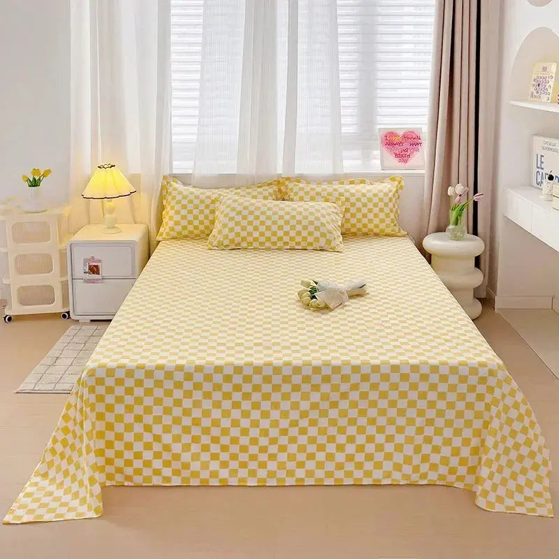 Flat Bed Sheet Set 100 Percent Polyester 2 Pillowcases