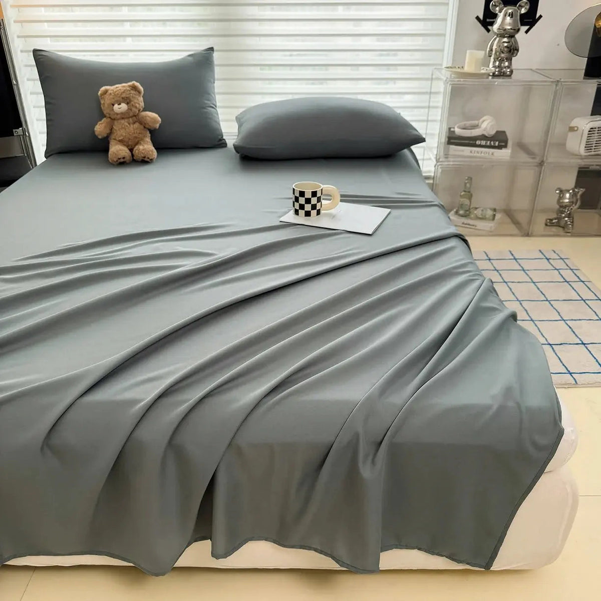 Flat Bedsheet Set Soft Breathable Polyester