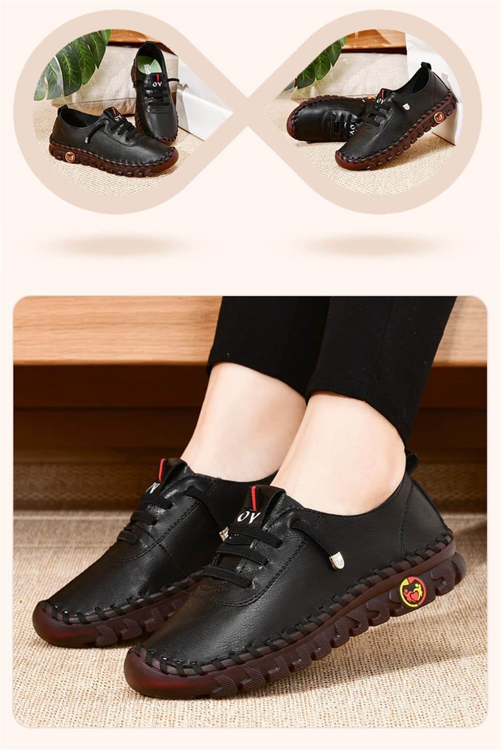 Flat Loafers Orthopedic Insole & Arch Support Non-Slip Sole