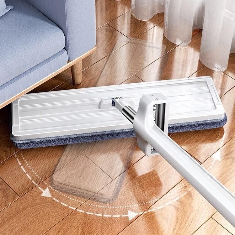 Flat Mop 360° Rotating Microfiber Pad Hands-Free Wringer