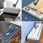 Flat Mop 360° Rotating Microfiber Pad Hands-Free Wringer