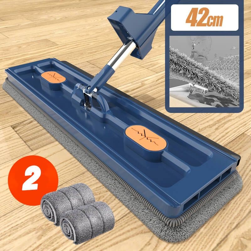 Flat Mop Automatic Wringing Microfiber Head Foldable Bucket