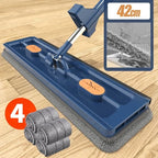 Flat Mop Automatic Wringing Microfiber Head Foldable Bucket