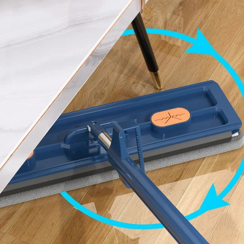 Flat Mop Automatic Wringing Microfiber Head Foldable Bucket